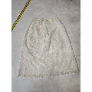 Van Raalte Half Slip Size Small  Ivory Lace Nylon Lingerie Made in USA